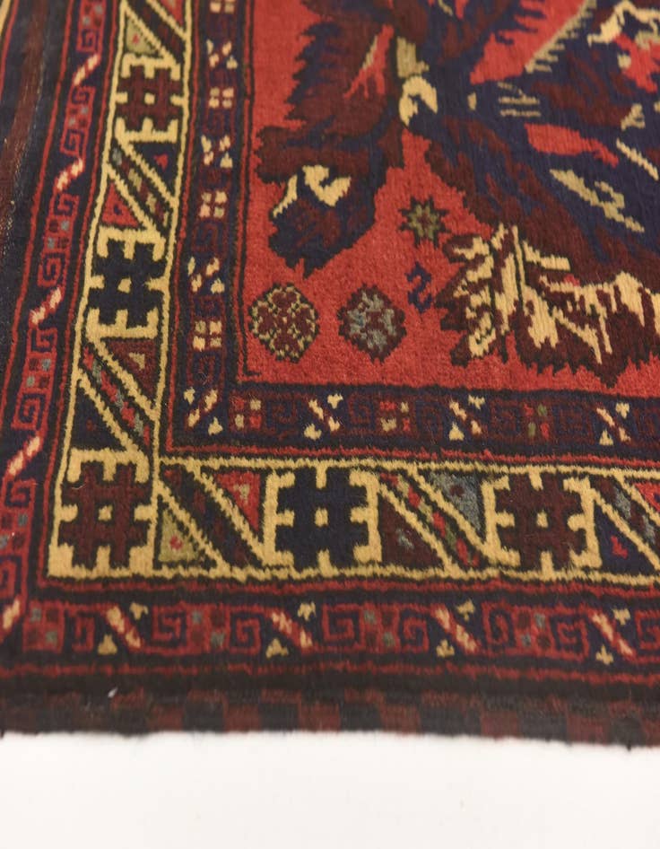 Detail image of  2' 9 x 4' 6  Hand Knotted Sumak Wool Rug