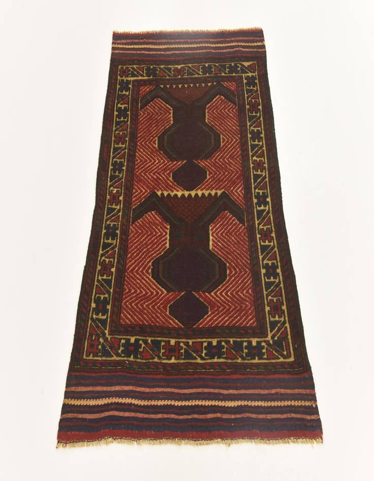 Detail image of  2' 10 x 4' 6  Hand Knotted Sumak Wool Rug