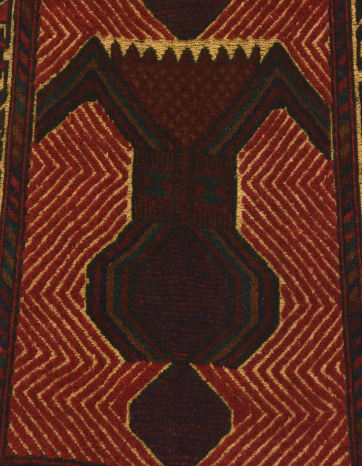 Detail image of  2' 10 x 4' 6  Hand Knotted Sumak Wool Rug