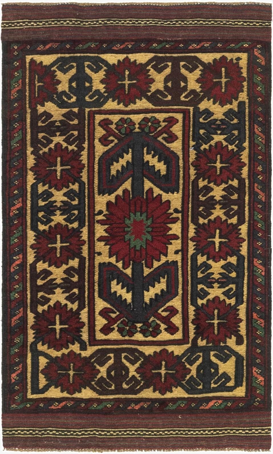  2' 8 x 4' 6  Hand Knotted Sumak Wool Rug