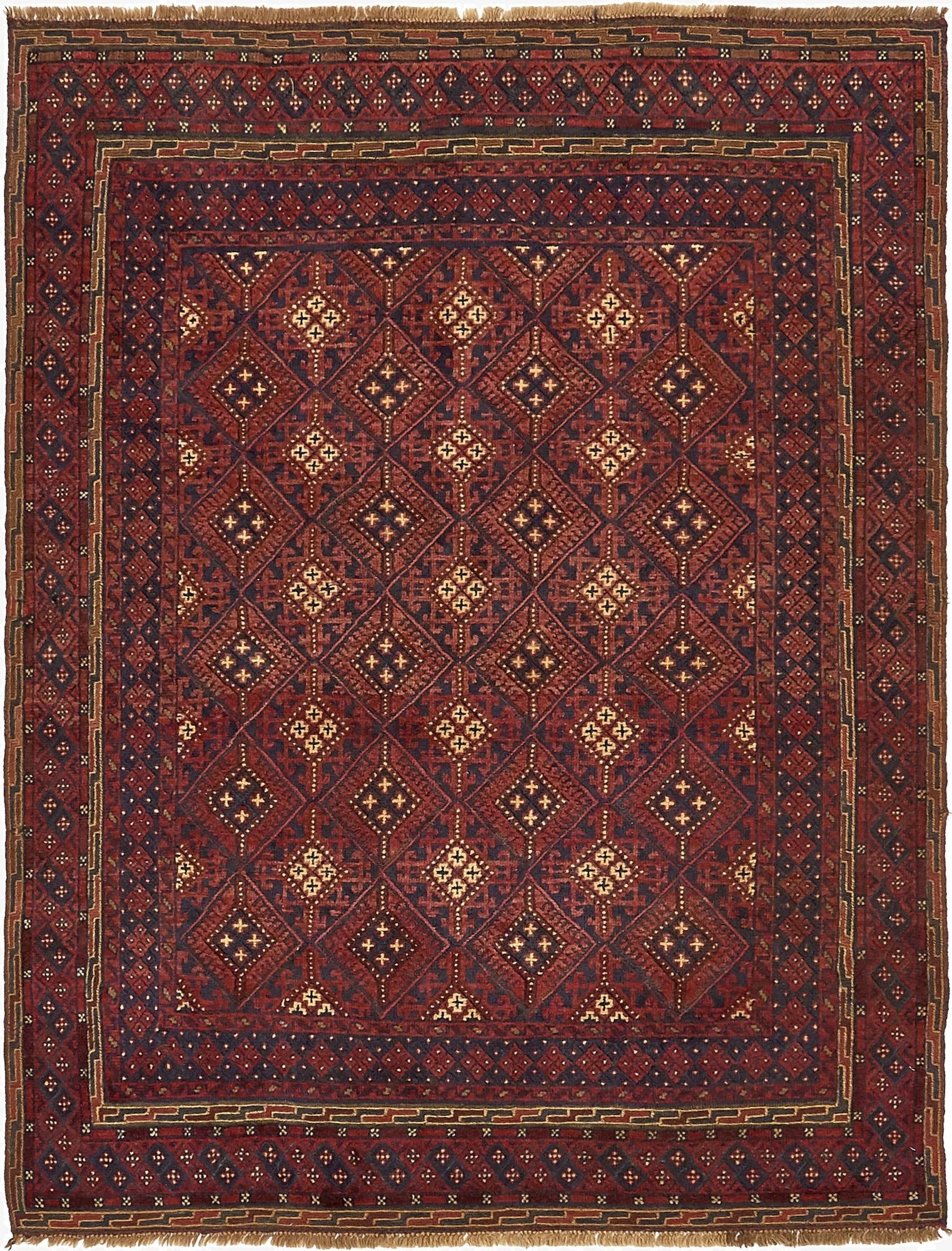  4' 9 x 6' 5  Hand Knotted Sumak Wool Rug