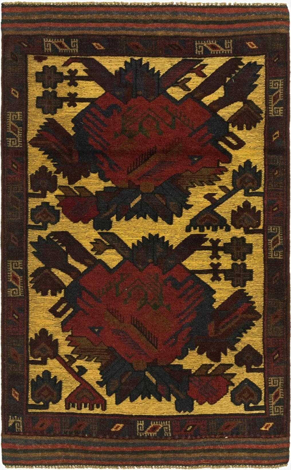  2' 10 x 4' 10  Hand Knotted Sumak Wool Rug