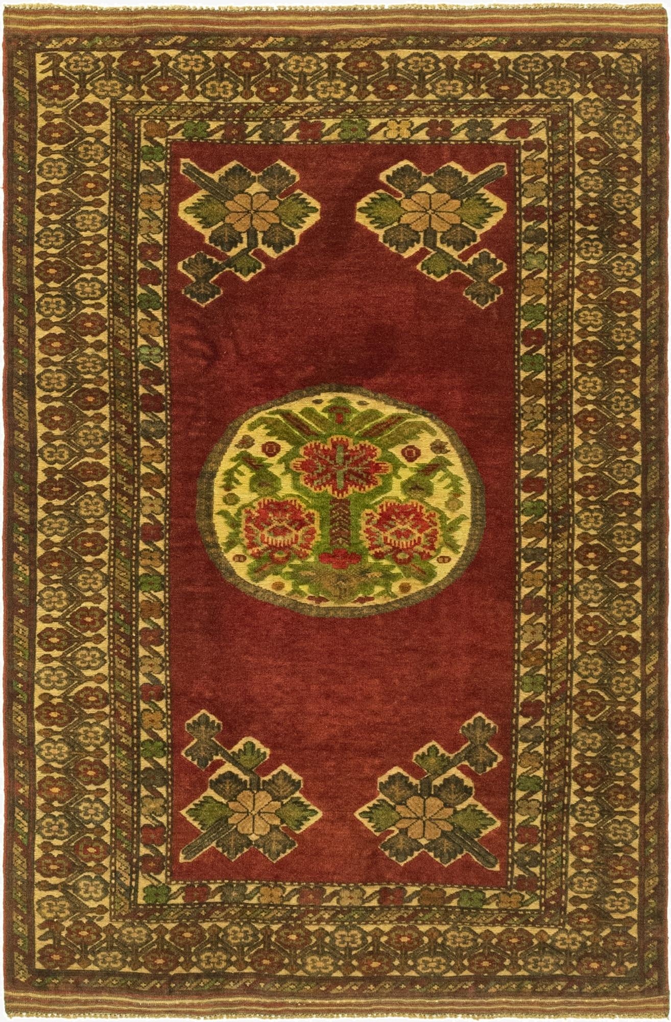  4' 2 x 6' 3  Hand Knotted Sumak Wool Rug