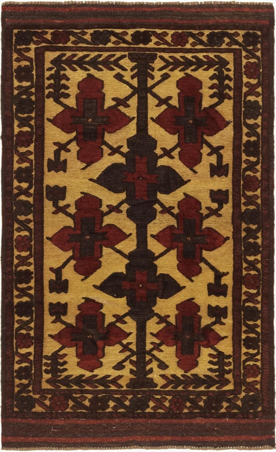  2' 10 x 4' 6  Hand Knotted Sumak Wool Rug