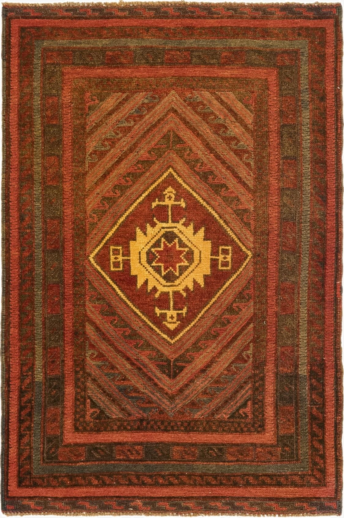  2' 8 x 4' 1  Hand Knotted Sumak Wool Rug