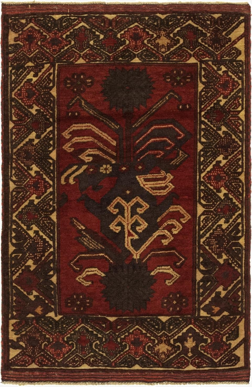  2' 9 x 4' 3  Hand Knotted Sumak Wool Rug