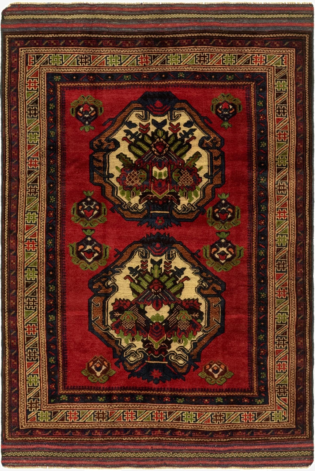  4' 2 x 6' 4  Hand Knotted Sumak Wool Rug