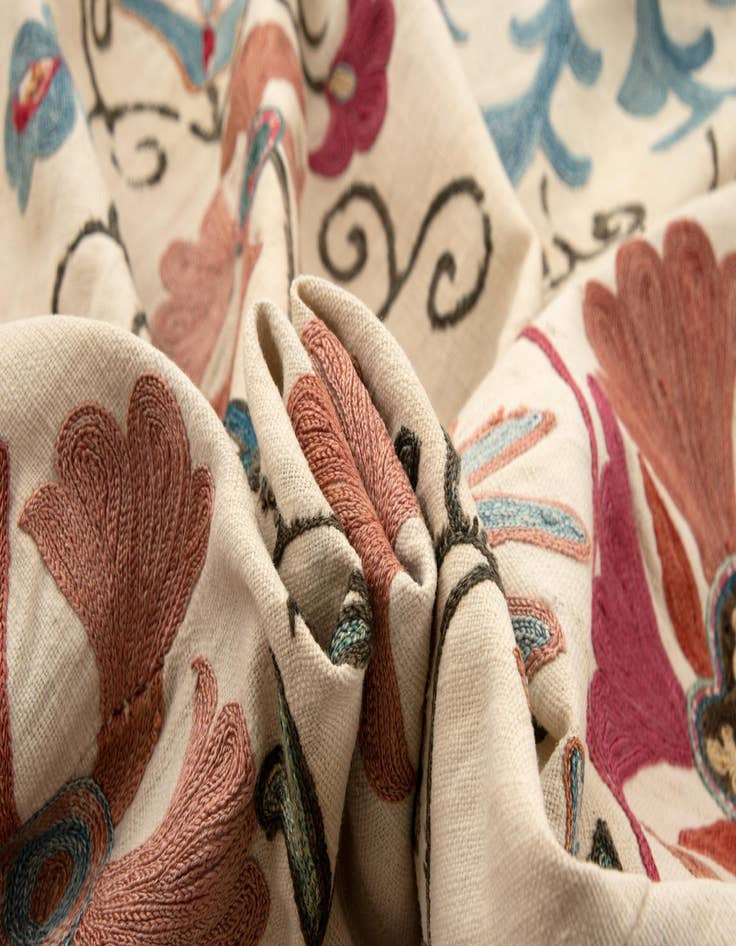 Detail image of  4' 11 x 7' 3 Suzani Rug