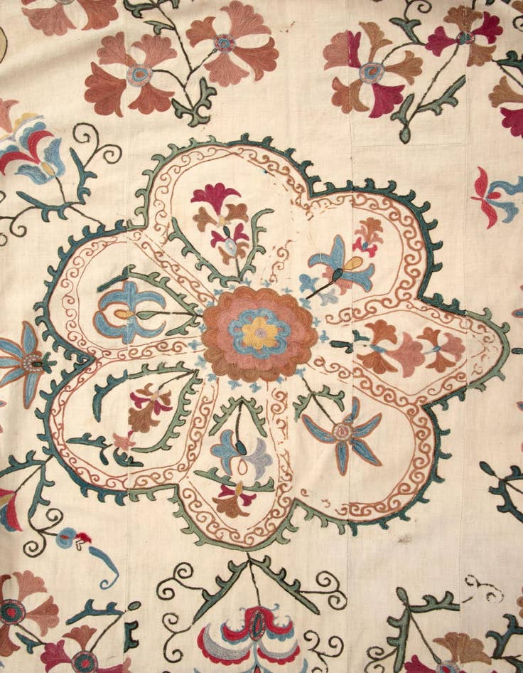 Detail image of  4' 11 x 7' 3 Suzani Rug