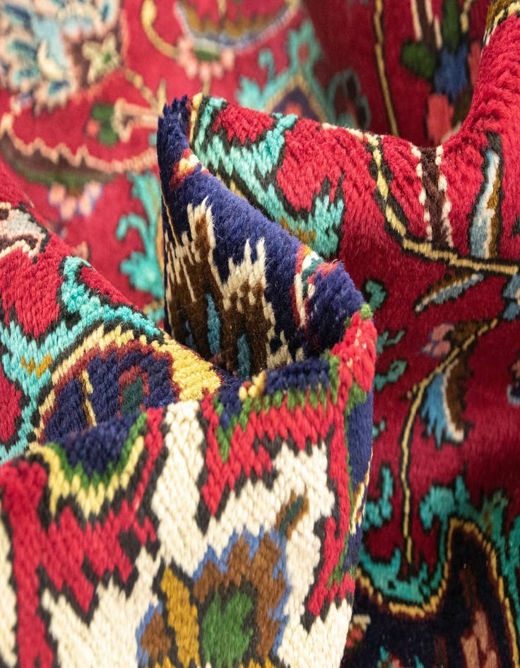 Detail image of  9' 10 x 13'  Hand Knotted Tabriz Persian Wool Rug