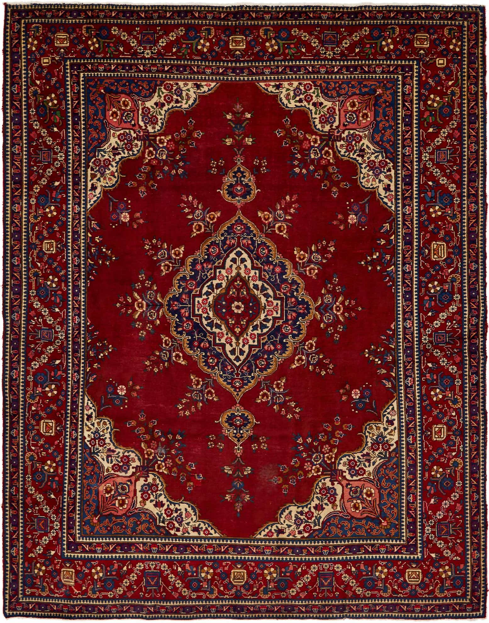 Primary image 9' 6 x 12' 5 Hand Knotted Tabriz Persian Wool Rug