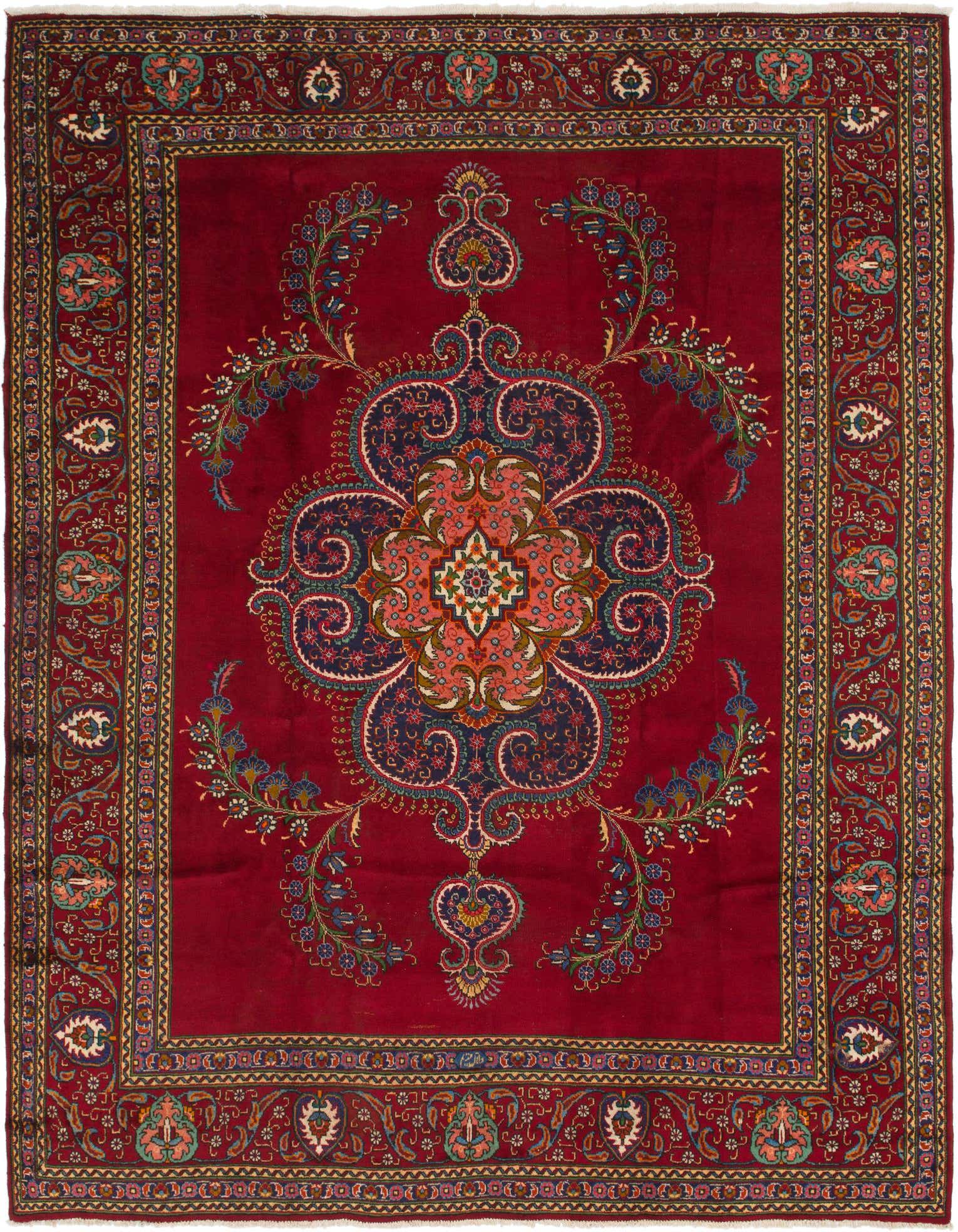 Primary image  9' 7 x 12' 6  Hand Knotted Tabriz Persian Wool Rug