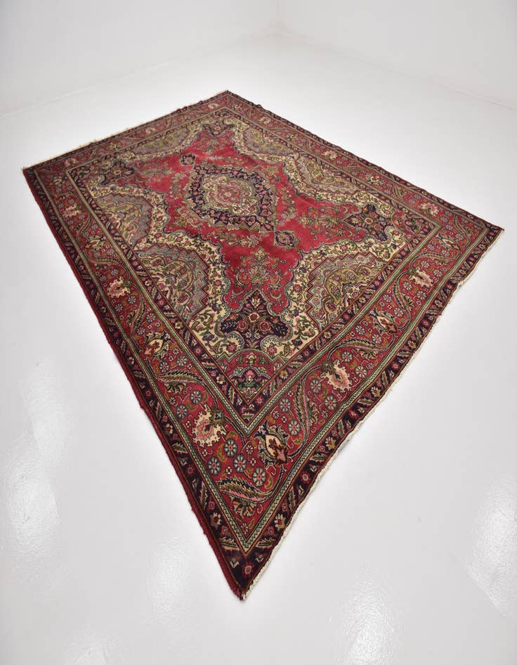 Detail image of  9' 6 x 12' 9  Hand Knotted Tabriz Persian Wool Rug