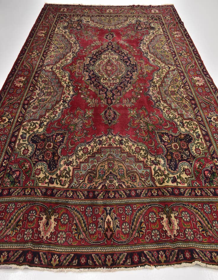 Detail image of  9' 6 x 12' 9  Hand Knotted Tabriz Persian Wool Rug