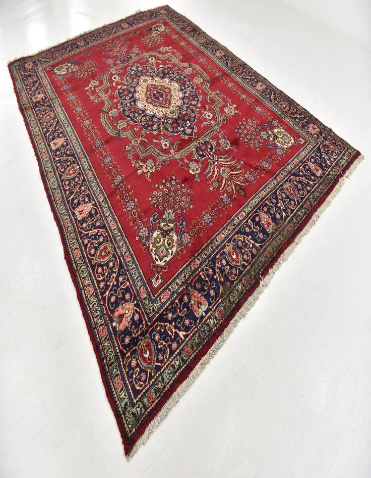 Detail image of  9' 9 x 12' 10  Hand Knotted Tabriz Persian Wool Rug