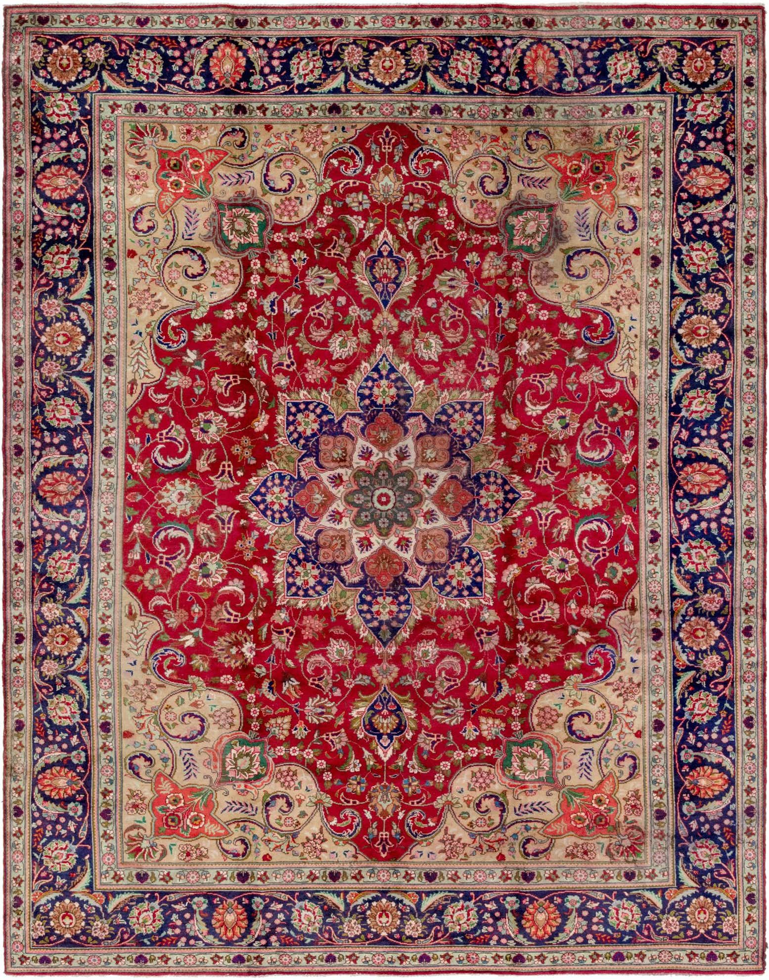 Primary image 9' 10 x 12' 10 Hand Knotted Tabriz Persian Wool Rug