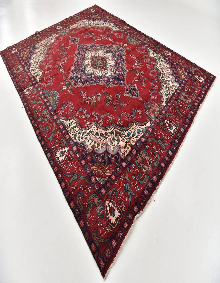 Detail image of  9' 9 x 12' 6  Hand Knotted Tabriz Persian Wool Rug