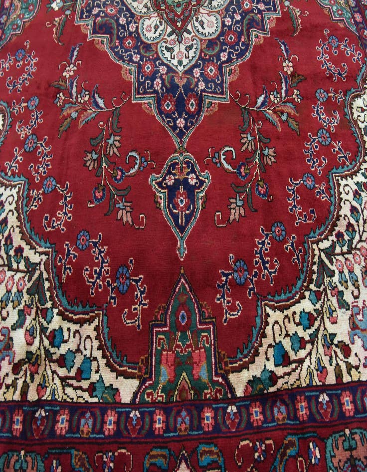 Detail image of  9' 9 x 12' 6  Hand Knotted Tabriz Persian Wool Rug