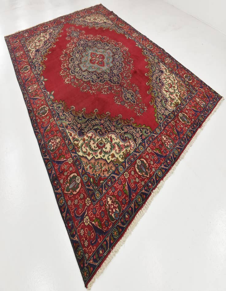 Detail image of  9' 6 x 13'  Hand Knotted Tabriz Persian Wool Rug