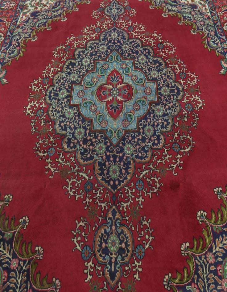 Detail image of  9' 6 x 13'  Hand Knotted Tabriz Persian Wool Rug