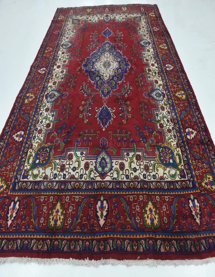 Detail image of  9' 6 x 12' 10  Hand Knotted Tabriz Persian Wool Rug