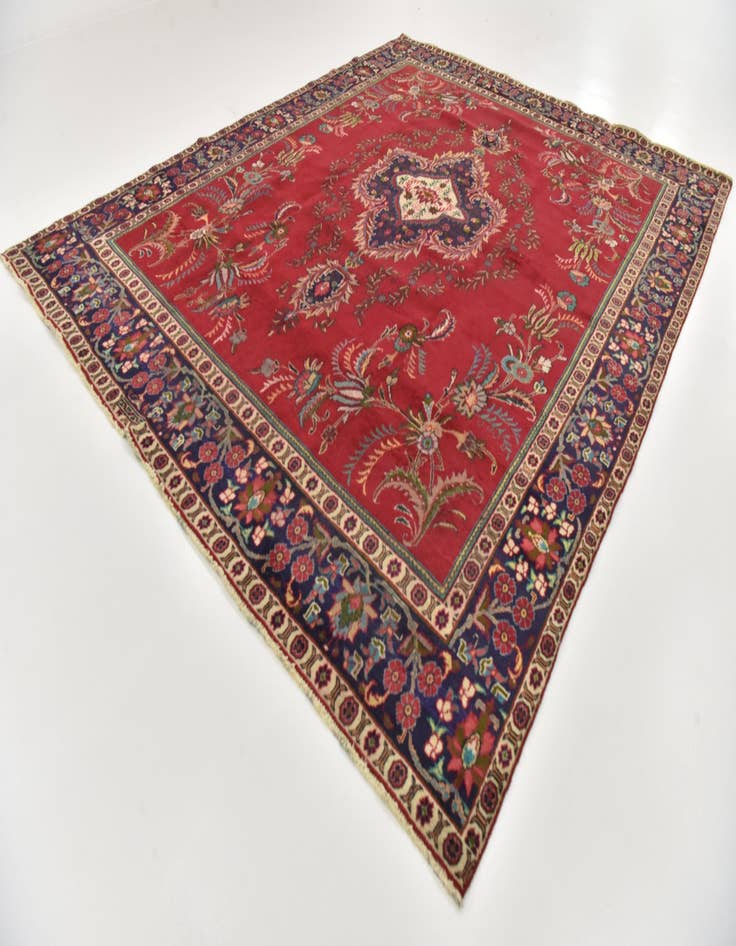 Detail image of  9' 8 x 12' 6  Hand Knotted Tabriz Persian Wool Rug