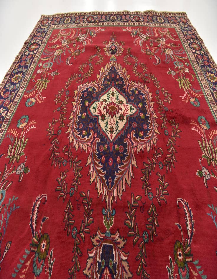 Detail image of  9' 8 x 12' 6  Hand Knotted Tabriz Persian Wool Rug