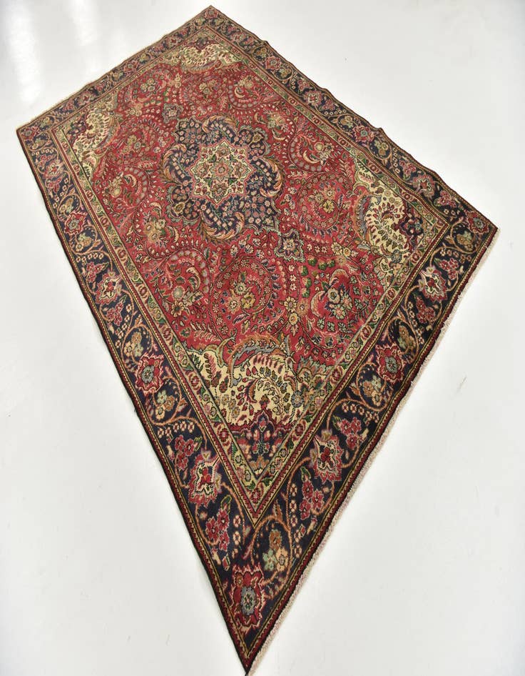 Detail image of  6' 4 x 9' 7  Hand Knotted Tabriz Persian Wool Rug