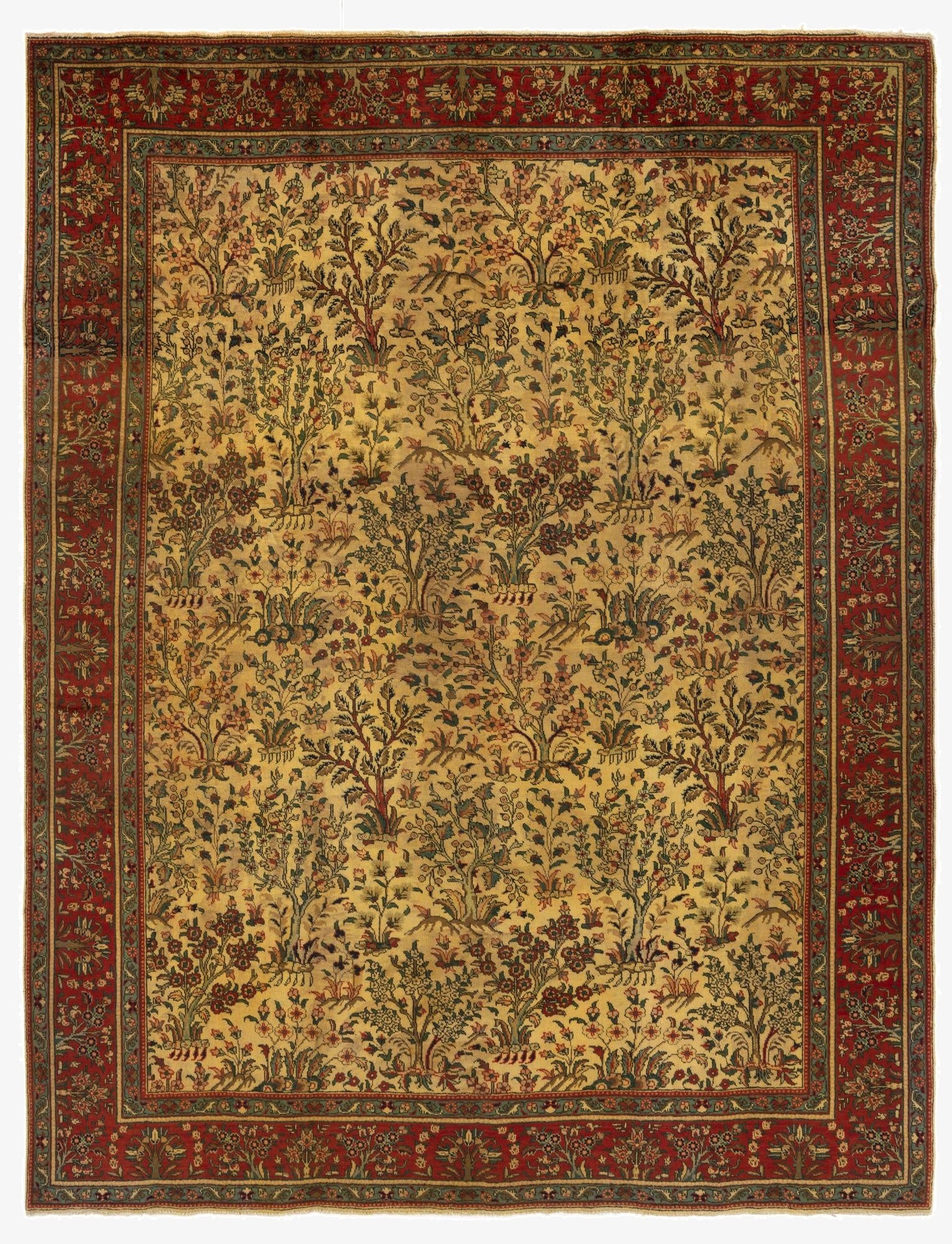  9' 8 x 12' 7  Hand Knotted Tabriz Persian Wool Rug