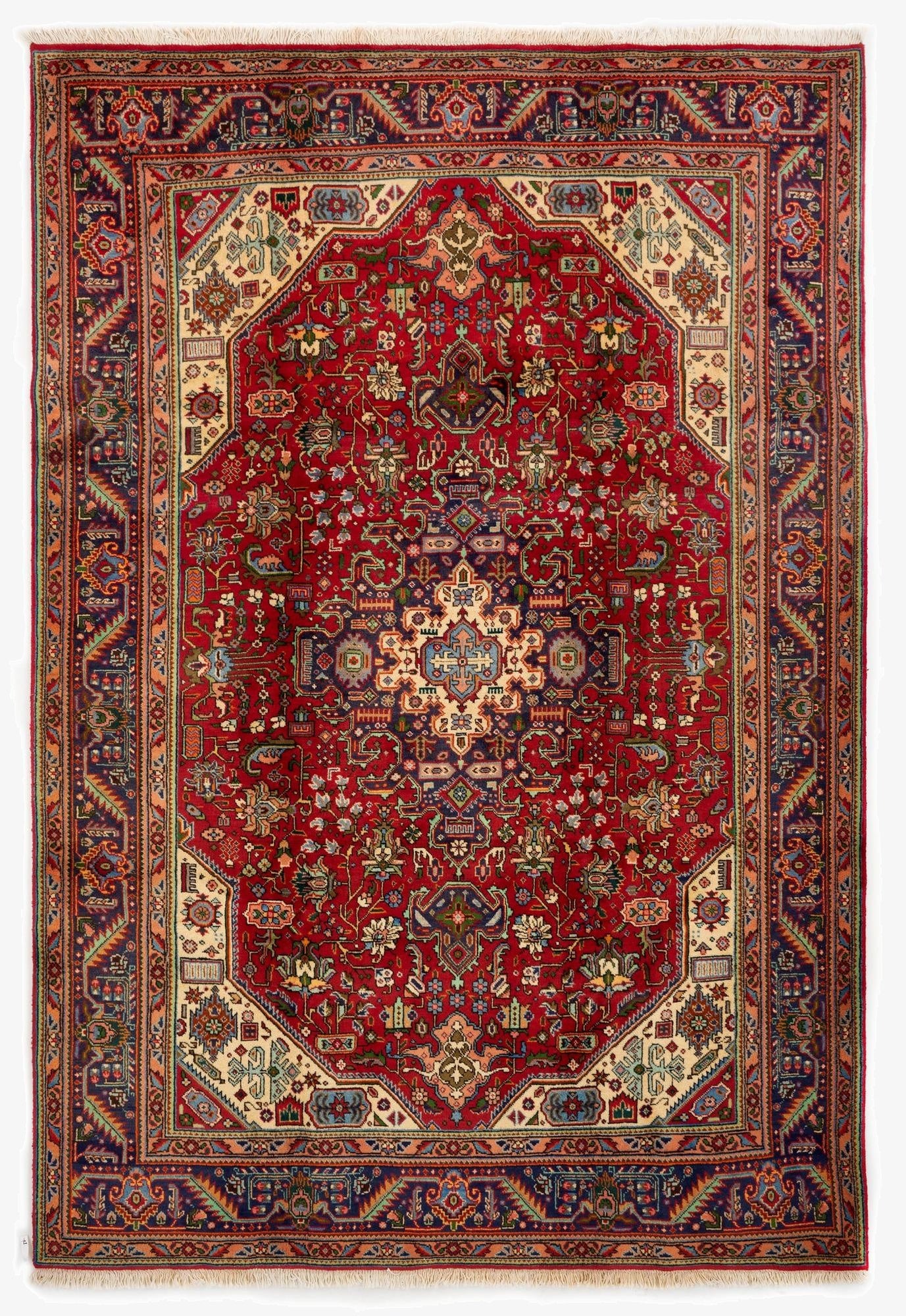  6' 9 x 9' 11  Hand Knotted Tabriz Persian Wool Rug