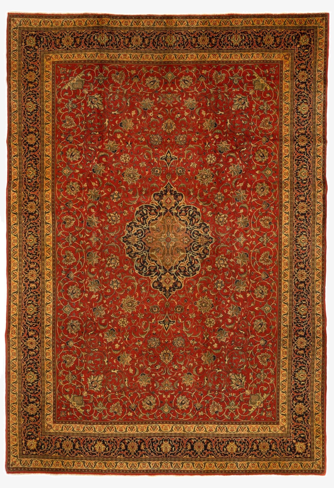  9' 4 x 13' 6  Hand Knotted Tabriz Persian Wool Rug