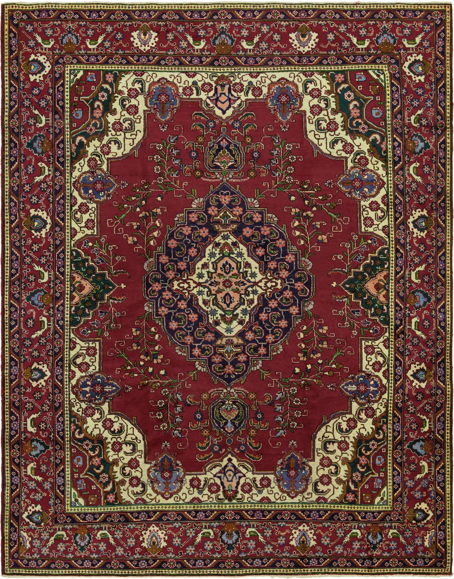  10' x 12' 10  Hand Knotted Tabriz Persian Wool Rug