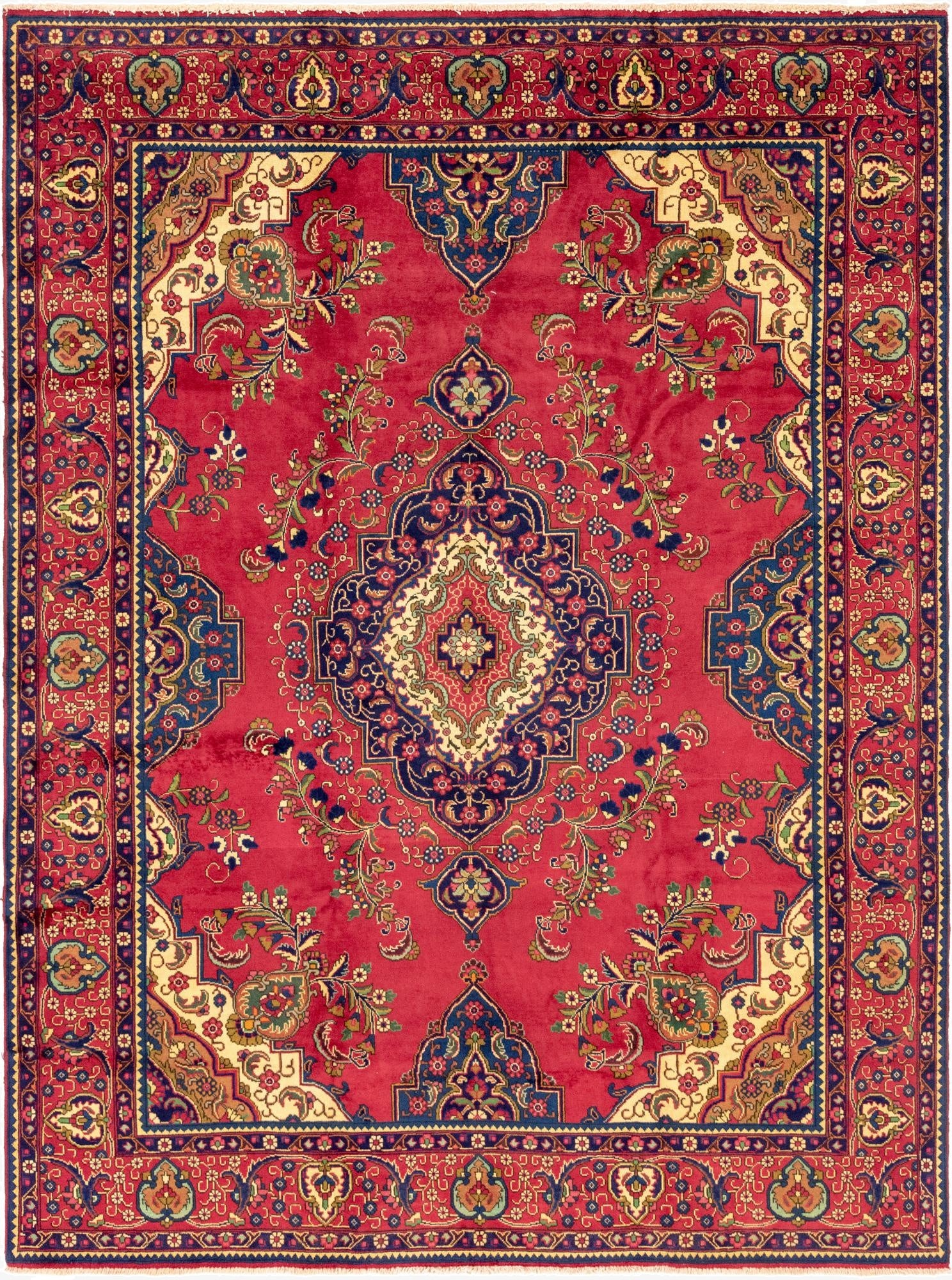  9' 6 x 13'  Hand Knotted Tabriz Persian Wool Rug