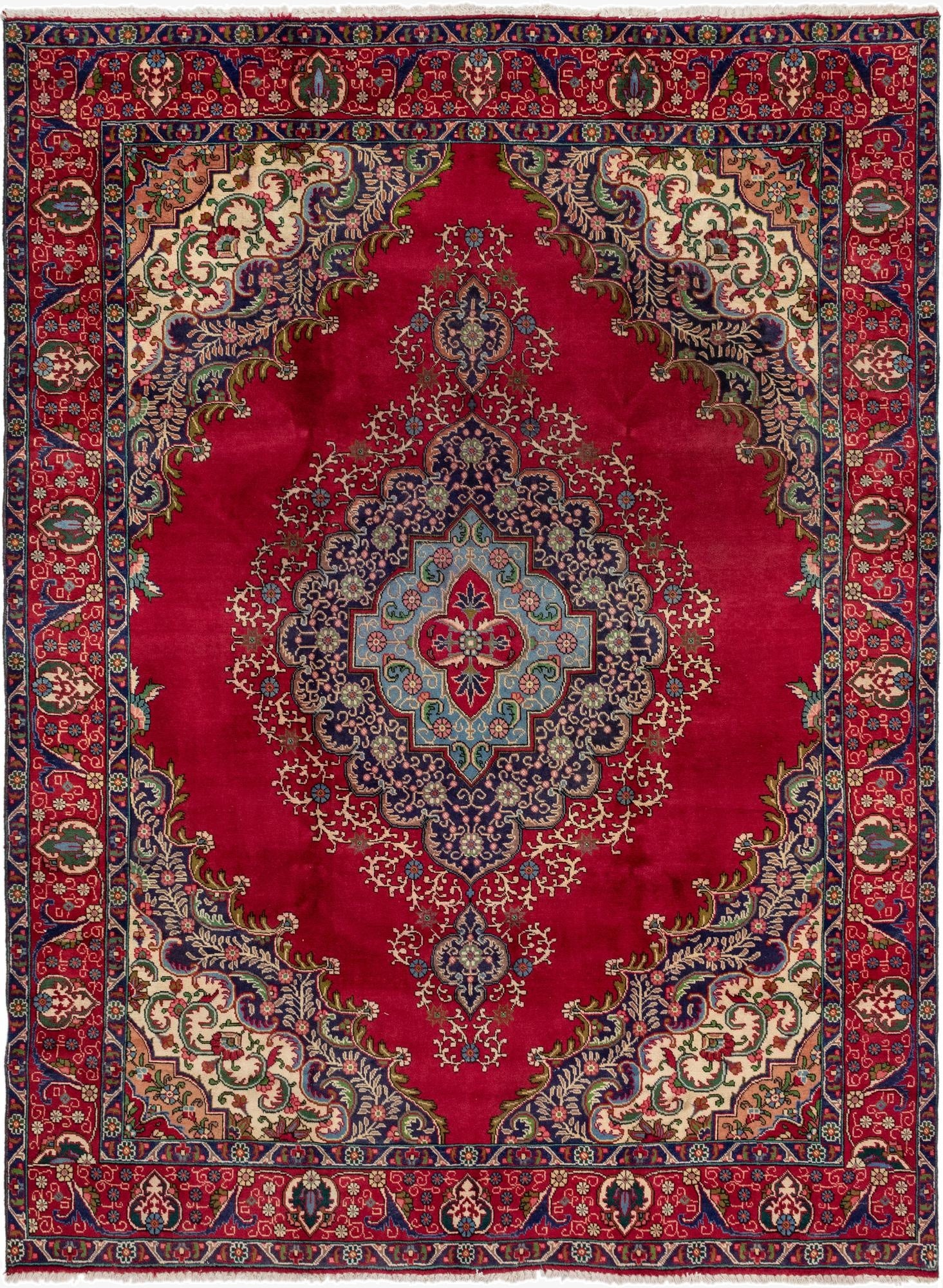  9' 6 x 13'  Hand Knotted Tabriz Persian Wool Rug