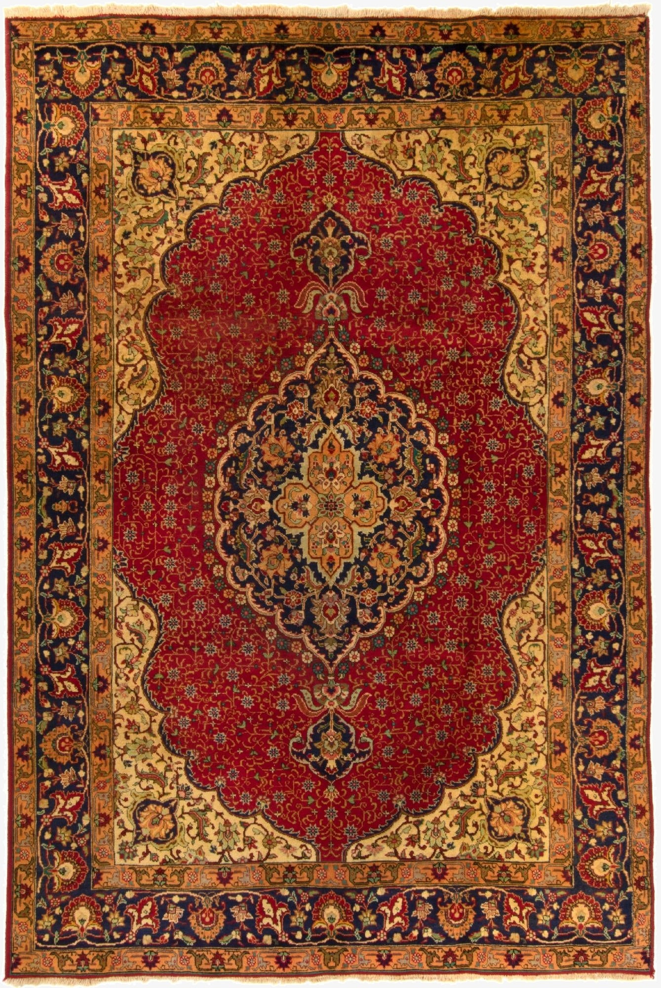  6' 6 x 10'  Hand Knotted Tabriz Persian Wool Rug
