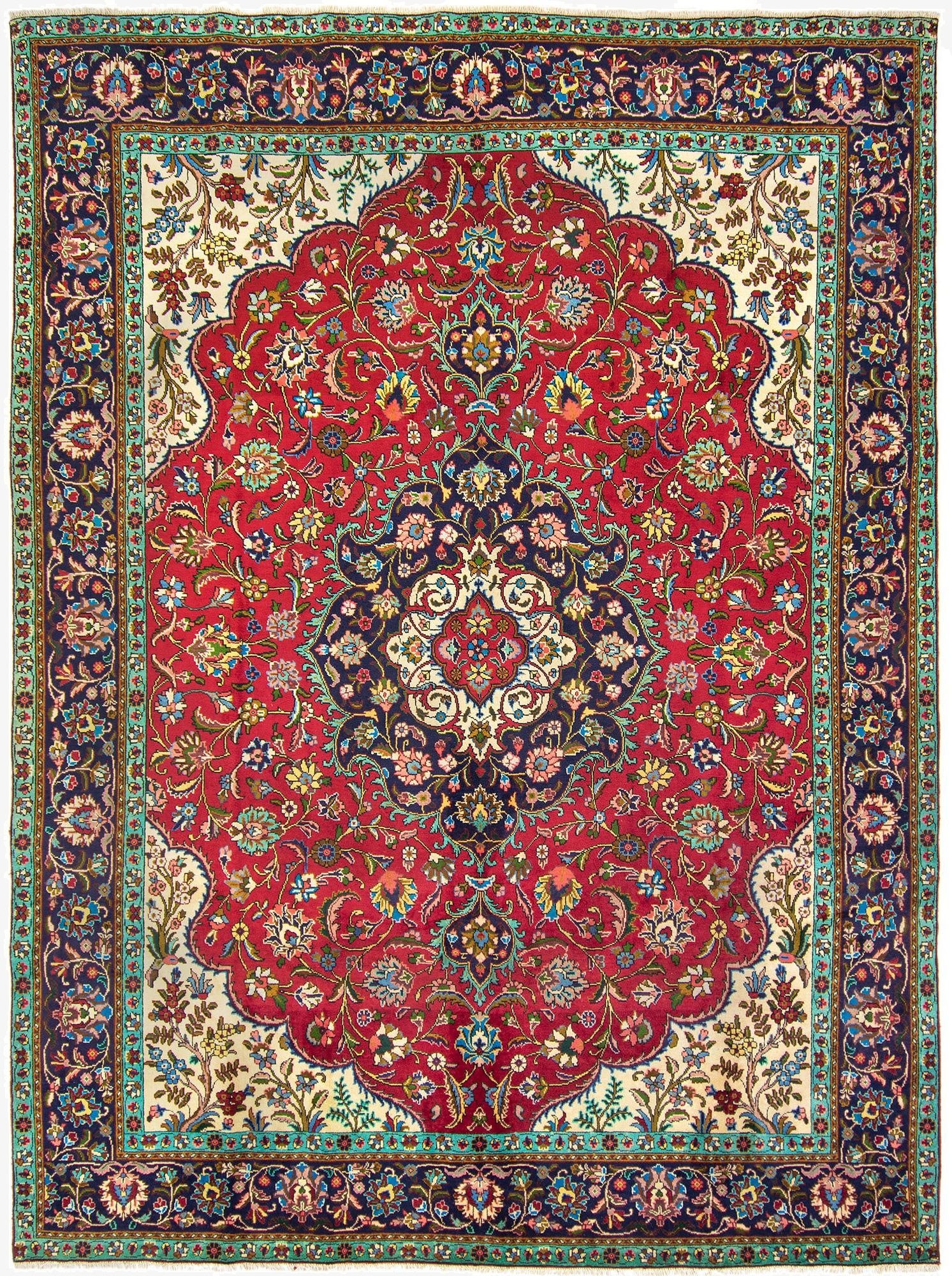  9' 9 x 13' 1  Hand Knotted Tabriz Persian Wool Rug