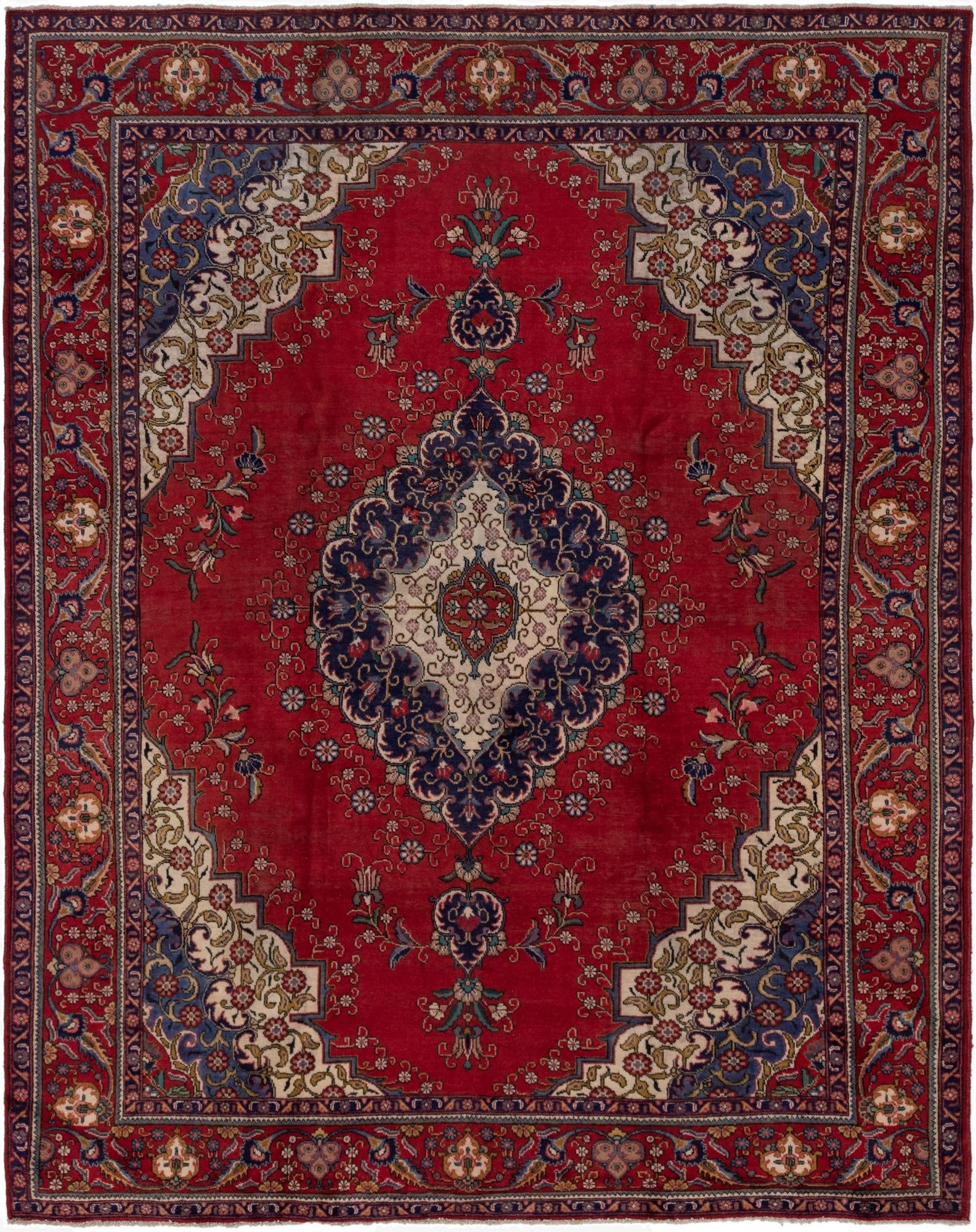  9' 10 x 13'  Hand Knotted Tabriz Persian Wool Rug