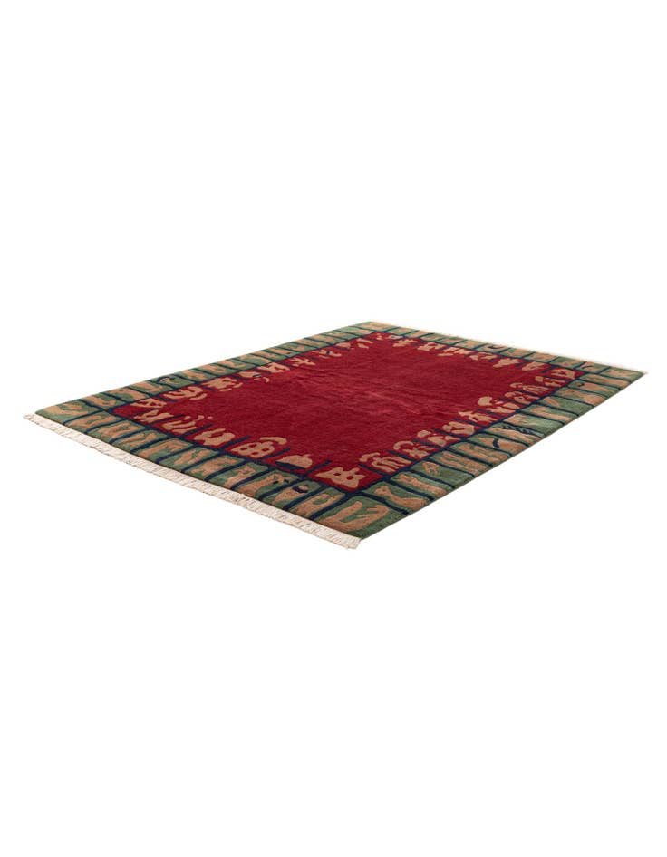 Detail image of  5' 10 x 7' 9  Hand Knotted Tibet Wool Rug