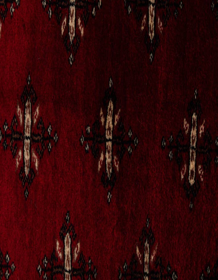 Detail image of  4' 2 x 6' 2  Hand Knotted Torkaman Persian Wool Rug