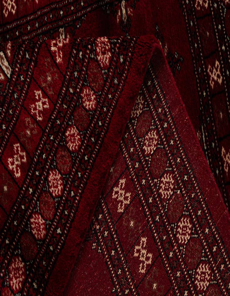 Detail image of  4' 2 x 6' 2  Hand Knotted Torkaman Persian Wool Rug