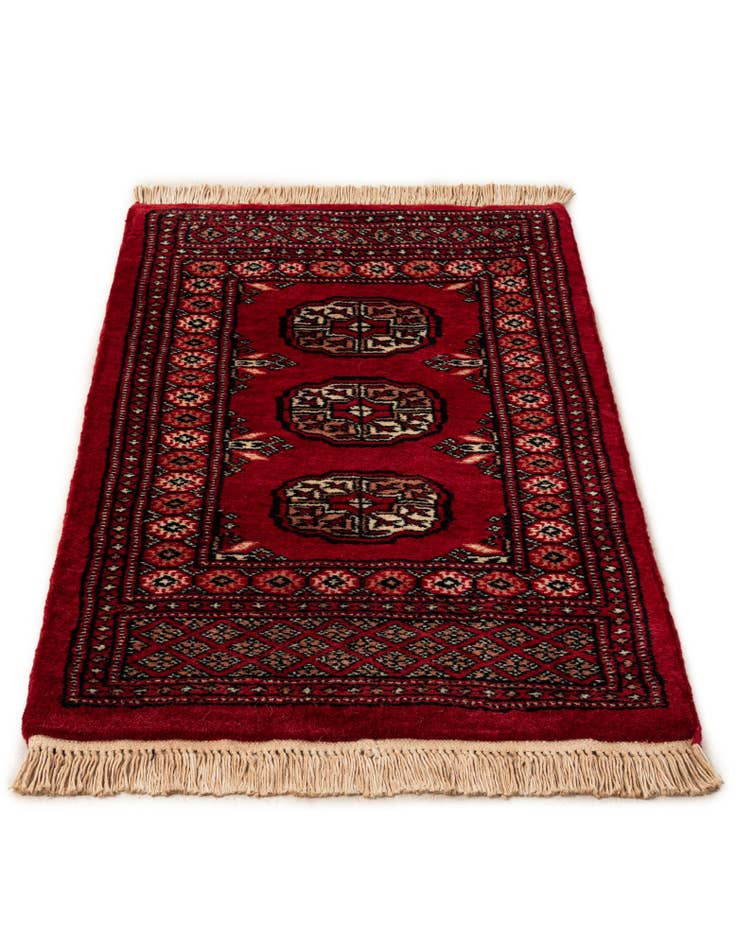 Detail image of  2' x 3' 4  Hand Knotted Torkaman Persian Wool Rug