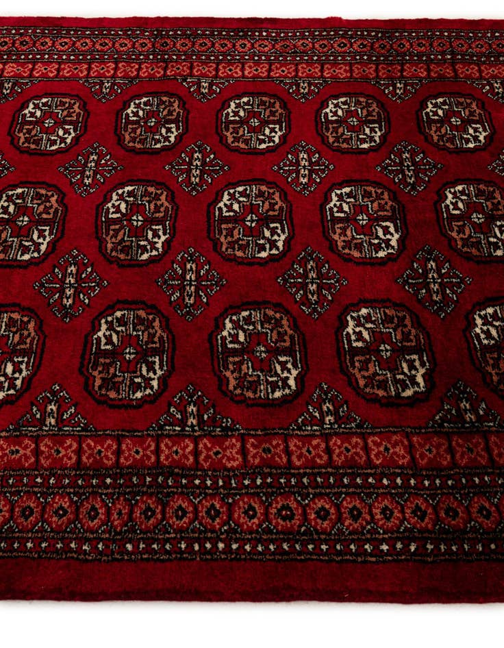 Detail image of  4' x 6' 2  Hand Knotted Torkaman Persian Wool Rug