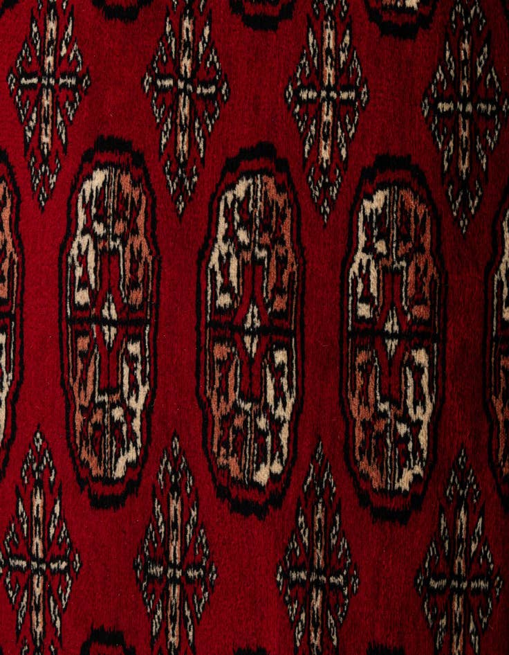 Detail image of  4' x 6' 2  Hand Knotted Torkaman Persian Wool Rug