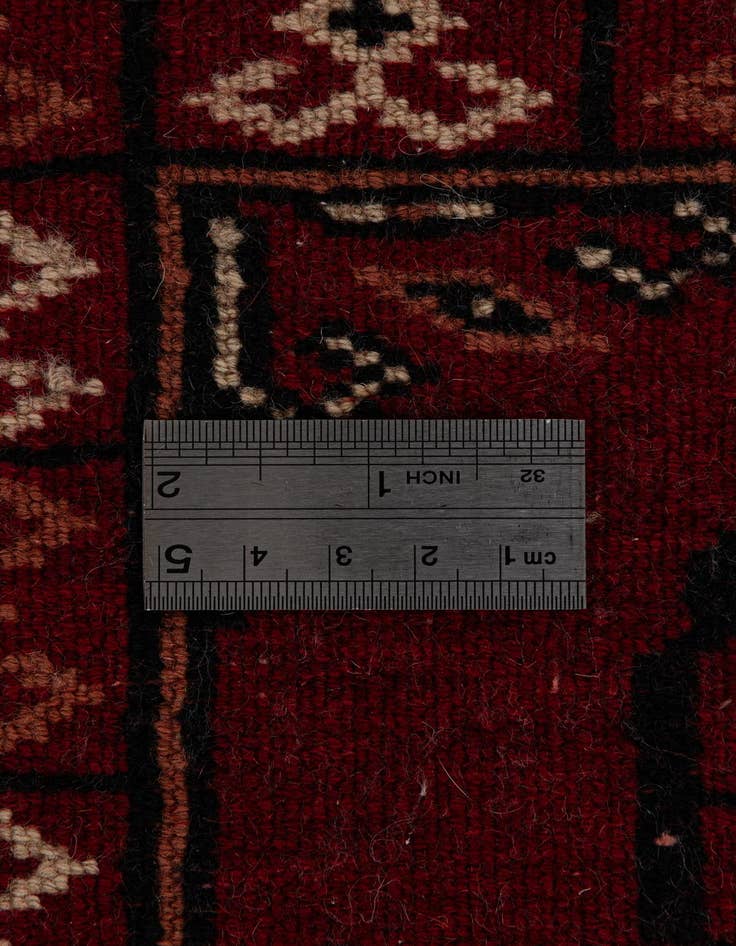 Detail image of  4' 3 x 6' 8  Hand Knotted Torkaman Persian Wool Rug