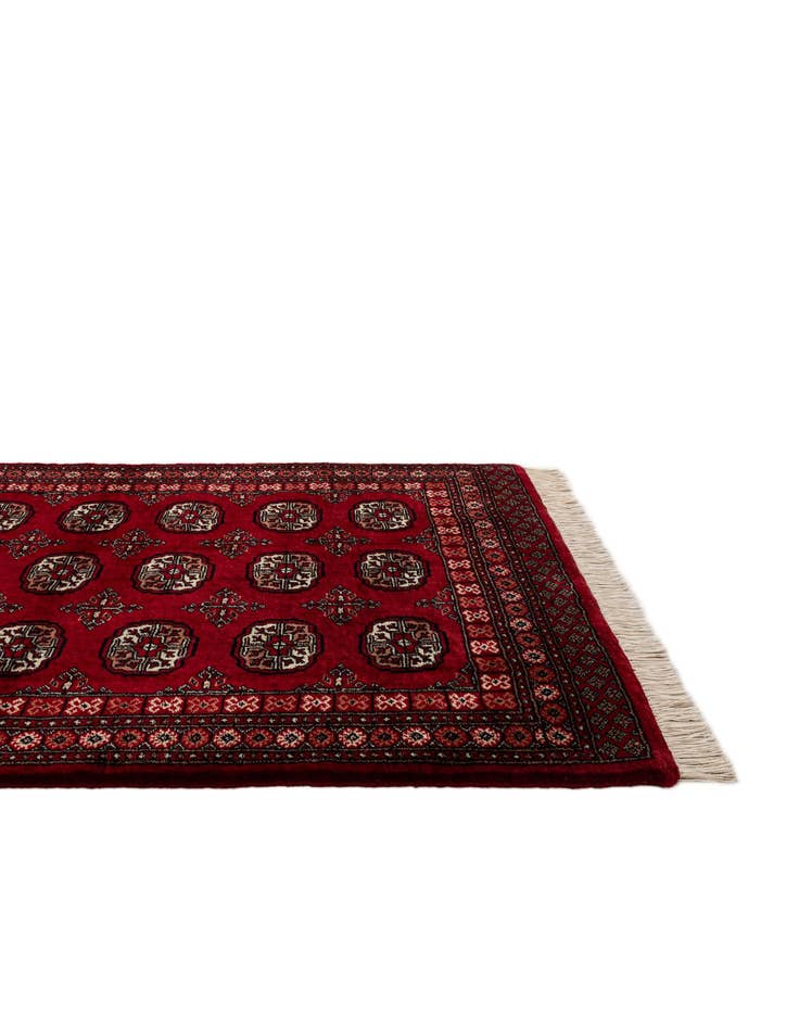 Detail image of  4' 3 x 6' 8  Hand Knotted Torkaman Persian Wool Rug