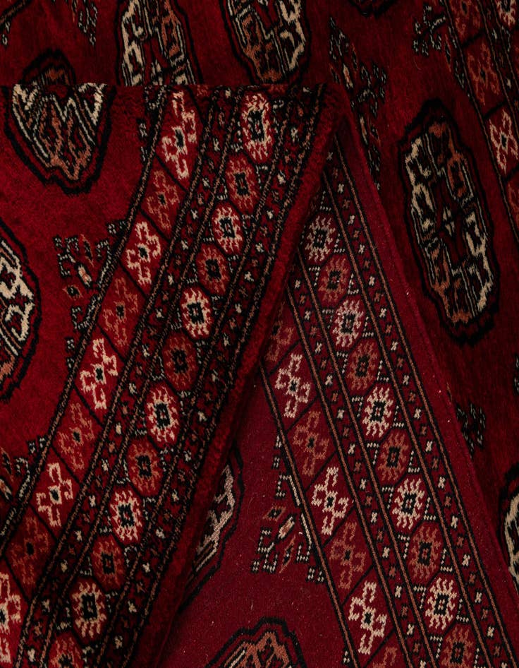 Detail image of  4' 3 x 6' 8  Hand Knotted Torkaman Persian Wool Rug