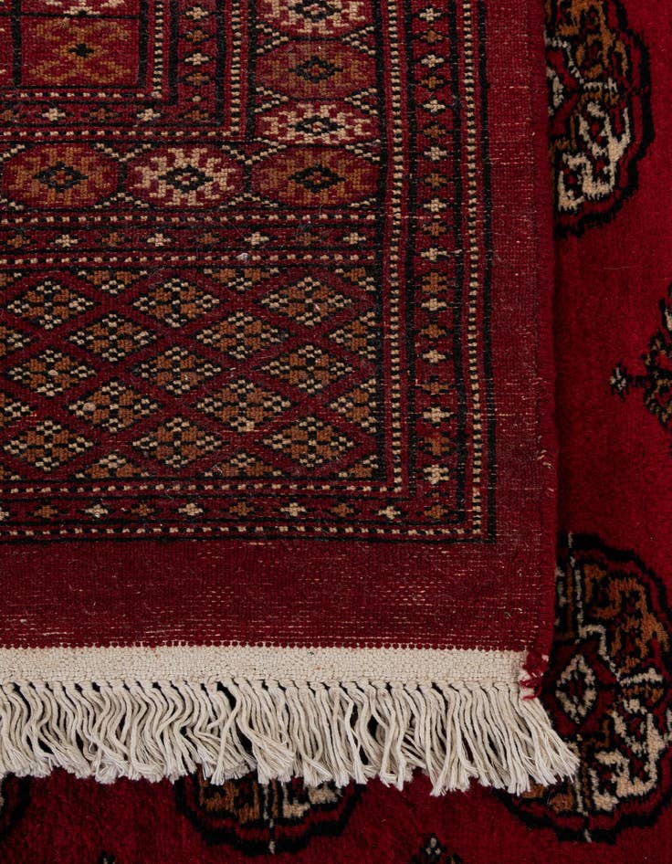 Detail image of  4' 3 x 6' 2  Hand Knotted Torkaman Persian Wool Rug