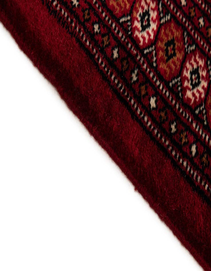 Detail image of  4' 3 x 6' 2  Hand Knotted Torkaman Persian Wool Rug