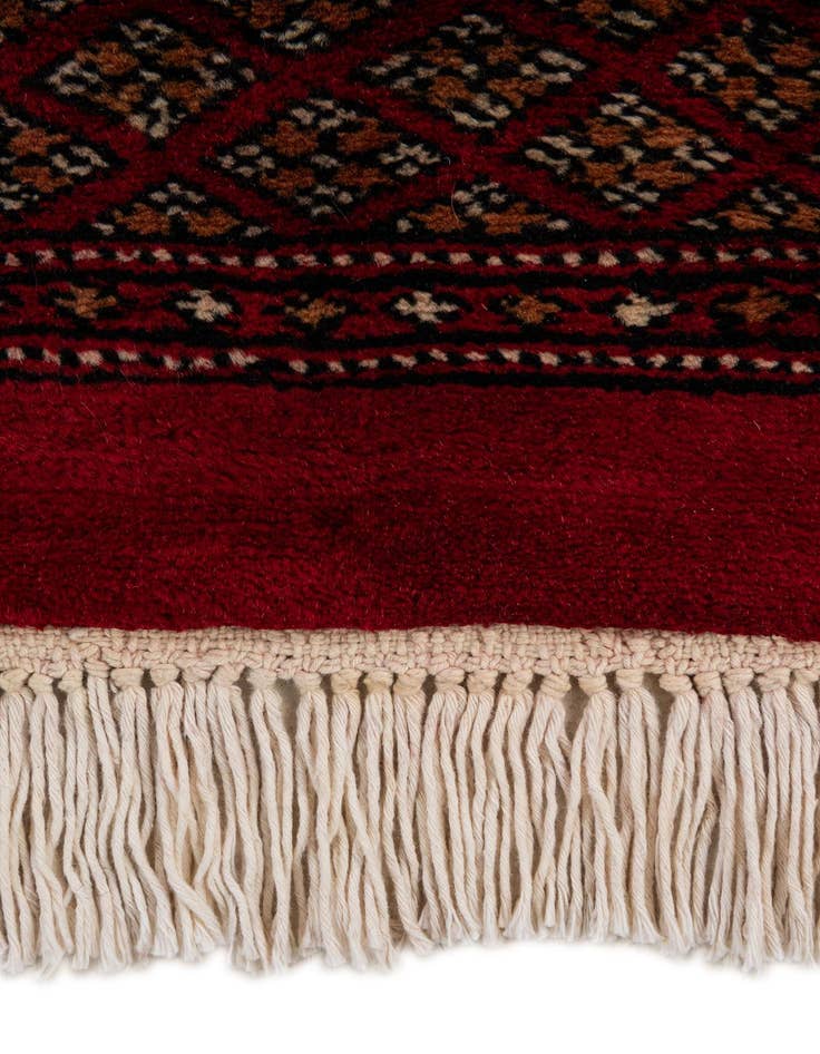 Detail image of  4' 3 x 6' 2  Hand Knotted Torkaman Persian Wool Rug