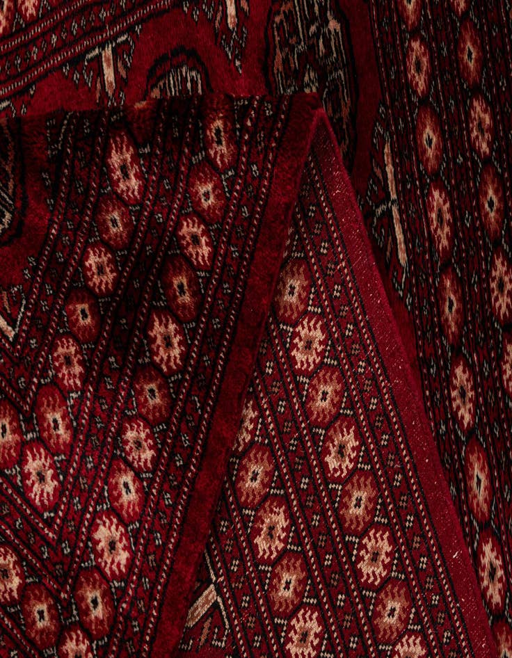 Detail image of  4' 2 x 5' 7  Hand Knotted Torkaman Persian Wool Rug